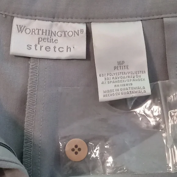 Worthington Petite Stretch size 16P gray women's pants - Picture 6 of 8